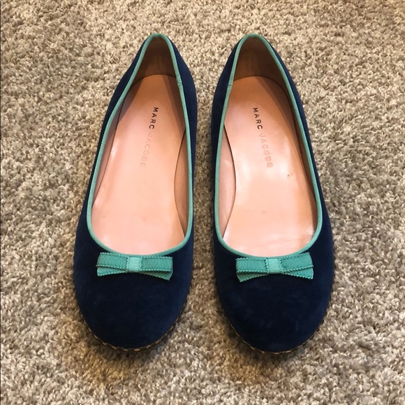 MArc By Marc Jacobs Blue Velvet Bow Flats - Picture 3 of 7